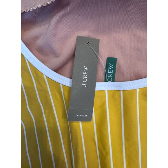 J Crew Scoopneck one-piece swimsuit in Stripe Sunflower Yellow Womens Sz 18 NWT - Picture 13 of 16